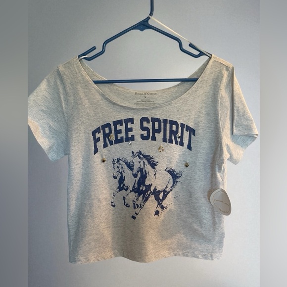 House of Cotton size medium cowgirl Western cotton t shirt with charms - Picture 2 of 5